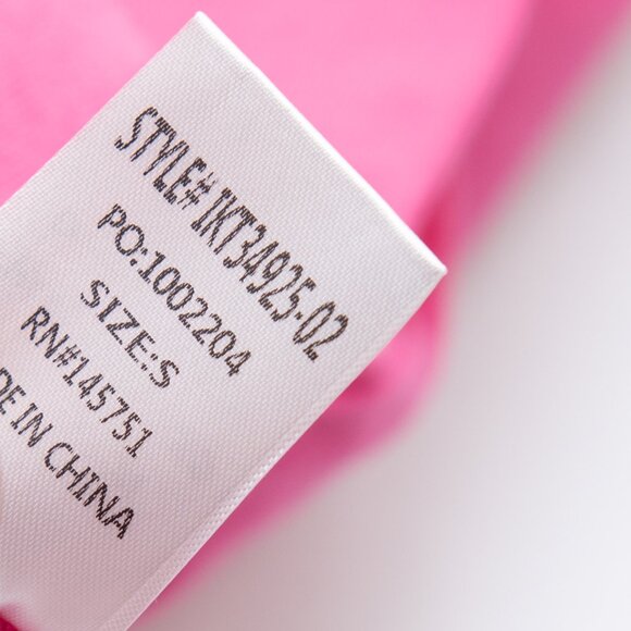 Peach Love "Feeling Lucky" Embroidered Patch Tee Cropped Rainbow Pink Small New - Picture 6 of 7